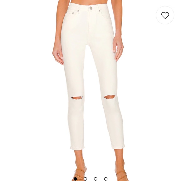 NEW W TAG REVOLVE superdown Mandy split knee jeans off white size 24 ankle jeans - Picture 1 of 9